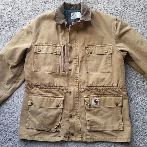 Vintage Carhartt Chore Jacket Men Large Blanket Lined Barn Work Duck Canvas - Picture 2 of 16